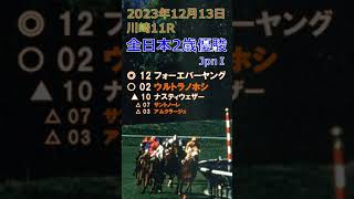 【3連複38.2倍的中！回収率109.1倍】全日本2歳優駿予想（2023年12月13日川崎11R）