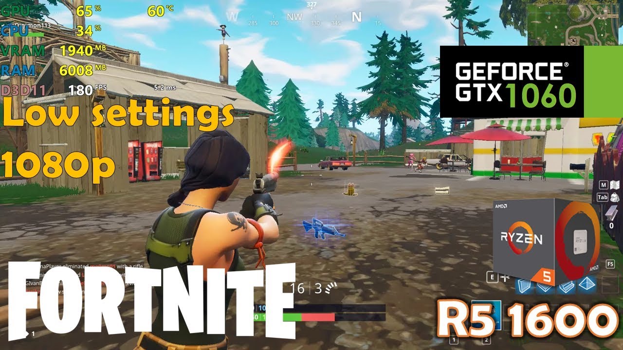 gtx 1060 fortnite br 1080p competitive settings low max view distance - fortnite nvidia highlights settings