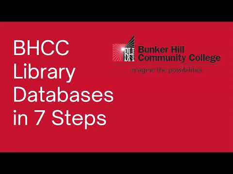 BHCC Library Databases in 7 Steps