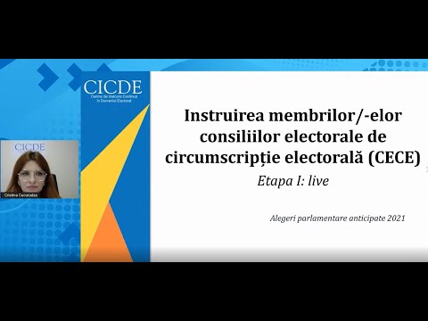 Prima etapă a instruirii membrilor-/elor Consiliului Electoral pentru alegerile parlamentare