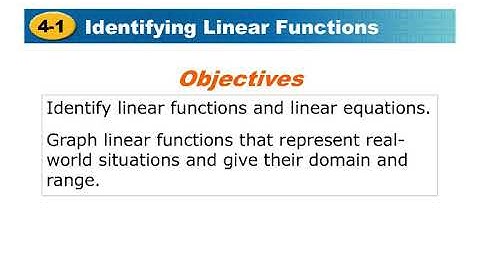 Intermediate Algebra 4.1 Identifying Linear Functions Notes Video
