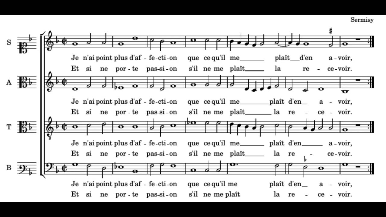 Sermisy: Je n'ay point plus d'affection