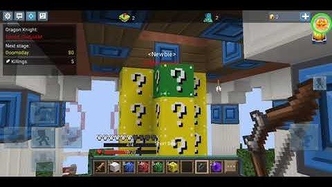 WOODEN SWORD only CHALLENGE in LUCKY BLOCK SKYWARS! (Blockman go: Blocky Mods)