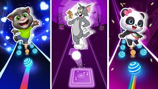 Talking Tom cat  Tom and Jerry  Bus baby | Edm Remix |.  | Dancing road with tiles Hop | #edmrush