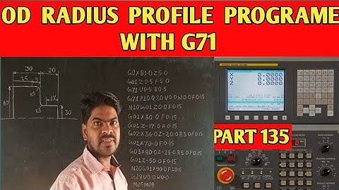 OD radius profile with G71 || OD radius with G02 & G03 ||