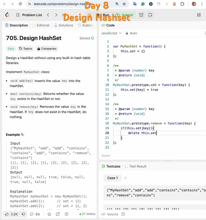 Design hashset #leetcode #javascript #dsa #easy #problemsolving - YouTube