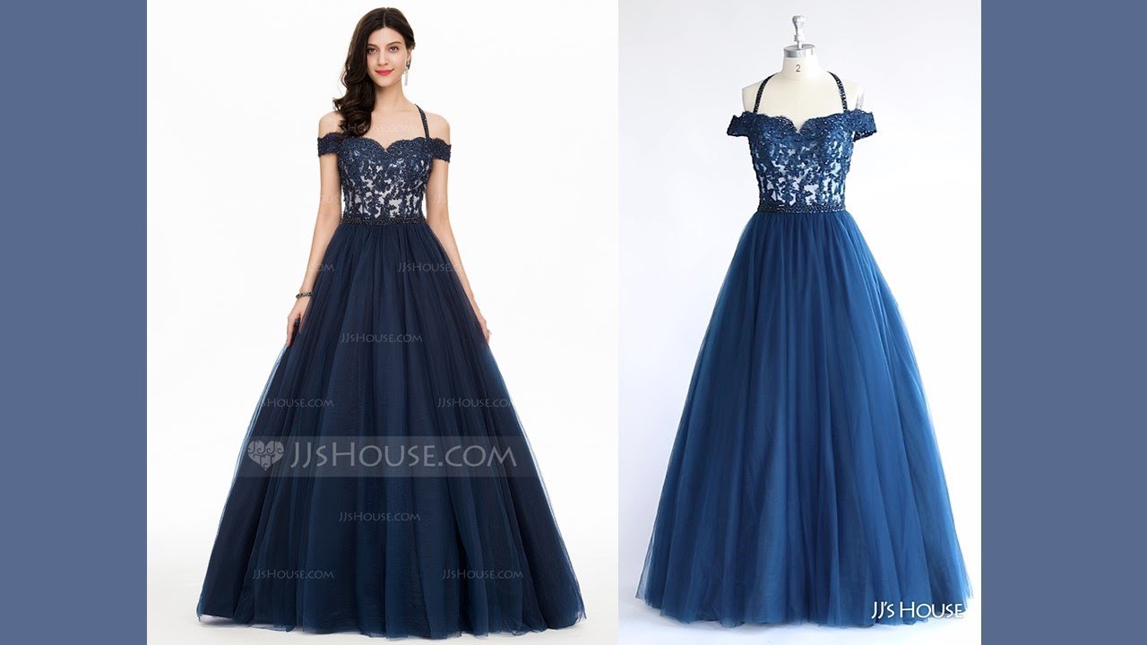 Fashion Off The Shoulder Tulle Prom Dress Beaded - JJ's House