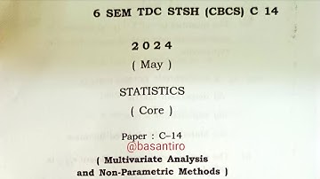 BA 6th semester statistics core major honours paper c 14 Dibrugarh University 2024 multivariate anal