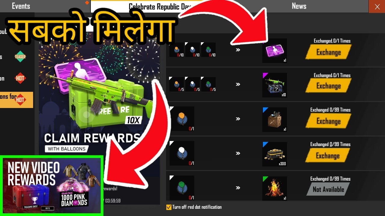 CELEBRATE REPUBLIC DAY NEW EVENTS FULL DETAILS IN FREE FIRE 26 JANUARY EVENT  CELEBRATE REPUBLIC DAY