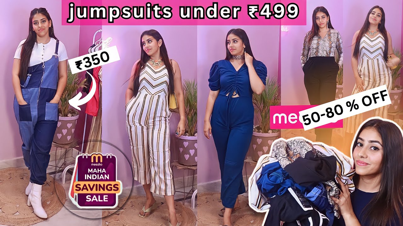 meesho jumpsuits haul under ₹499 partywear jumpsuits try on starting