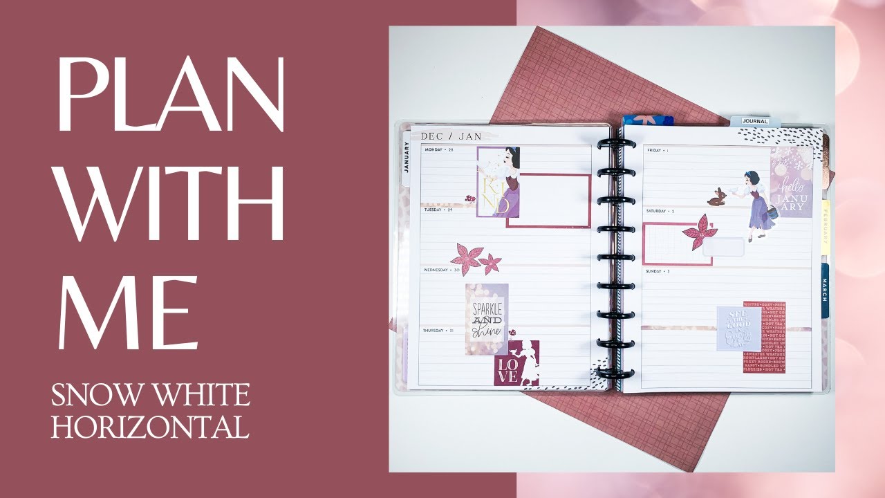 PLAN WITH ME 📒 | HAPPY PLANNER HORIZONTAL LAYOUT | DISNEY PRINCESS SNOW WHITE | DEC 28 - JAN 3