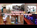 VLOGMAS 13🎅 LUCES EN EL JARDÍN💡ORGANIZANDO LA HABITACIÓN🧹LIMPIAMOS LAS VENTANAS🪟 | 13 Dic 2023