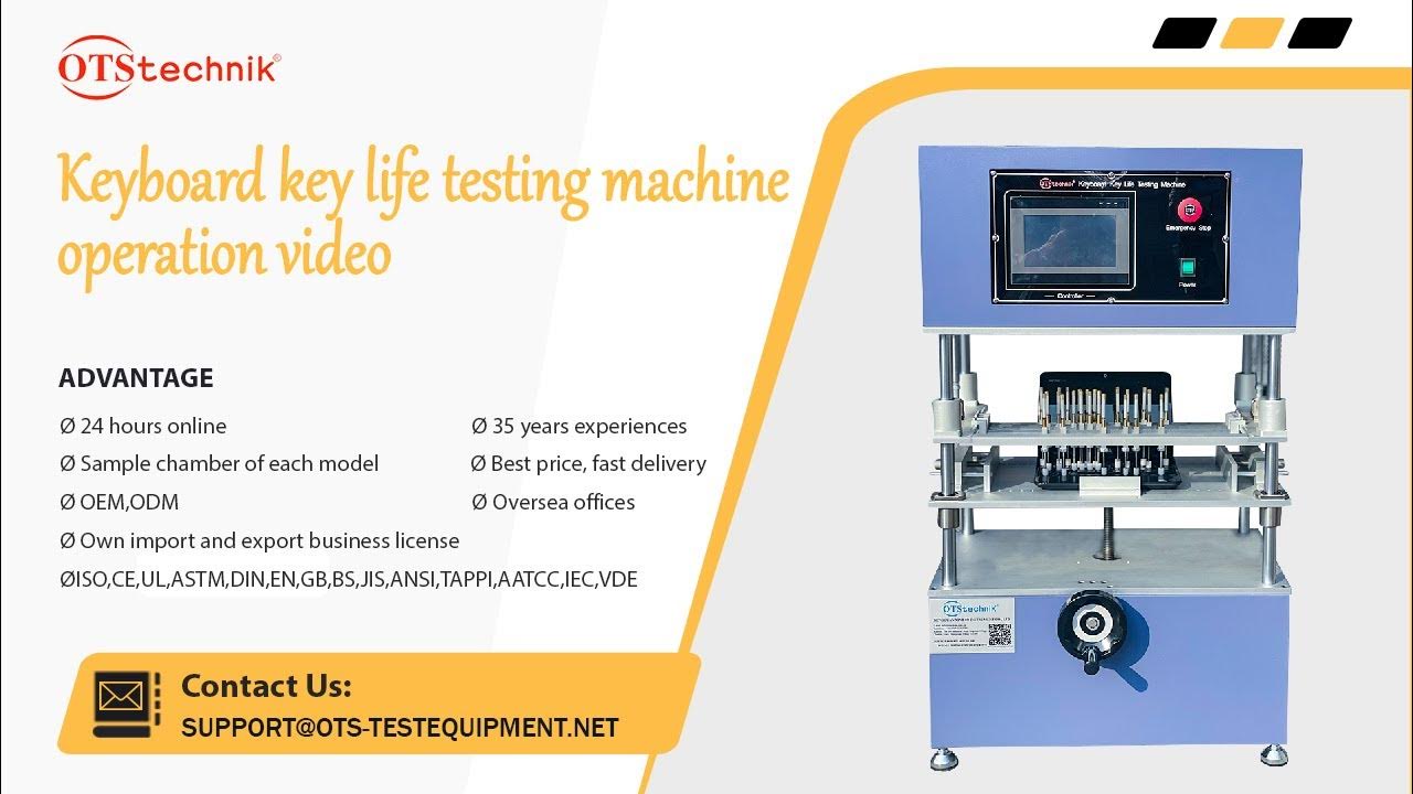 Keyboard key life testing machine operation video - YouTube
