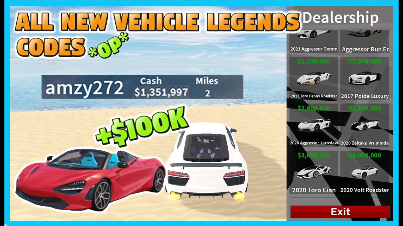 All New Vehicle Legends Codes Op New Update Roblox Youtube - roblox.com vehicle legends