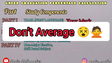 How to Calculate UG Percentage%✨ | Shortcuts & Tricks | Tamil | Mystic Arunpandian Thalampoorajan AP