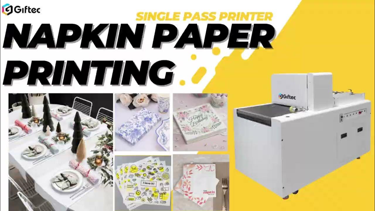 Napkin paper with Digital Single Pass CMYK Inkjet Printing Giftec