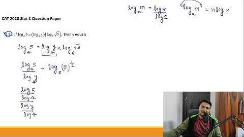 CAT 2020 slot 1 Question 55|| logarithm||