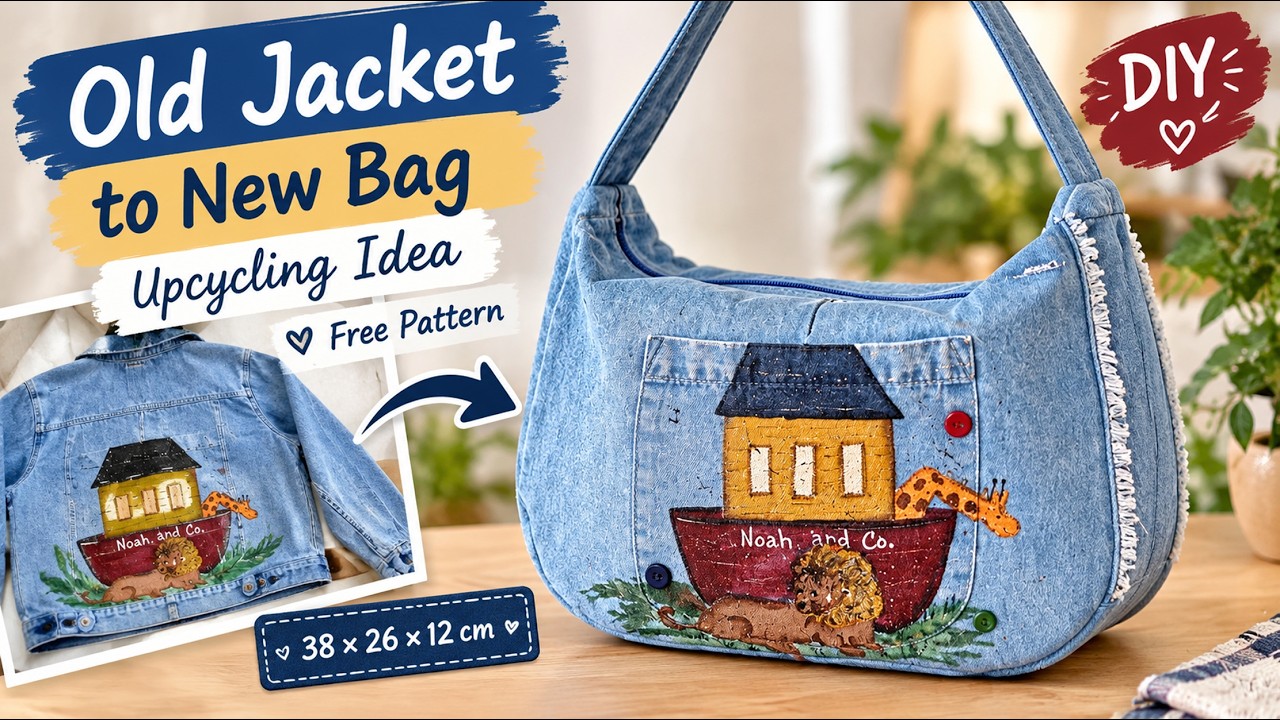 I Turned a Hand-Painted Denim Jacket into a Beautiful Shoulder Bag 