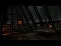 Sleep with Soft Rain & Thunder Sounds 🌧️ Cozy Attic Ambience w/ Fireplace Cracklings for Fall Asleep