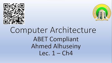 Computer Architecture Lec1 Ch4  محاضرة 1  معمارية حاسبة الفصل 4 من مورس مانو