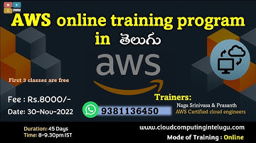 AWS  Training 30-Nov-2022 batch | Cloud Computing In Telugu | +91 9381136450