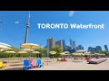 TORONTO Downtown Waterfront Walk at Lake Ontario Harbourfront 4k