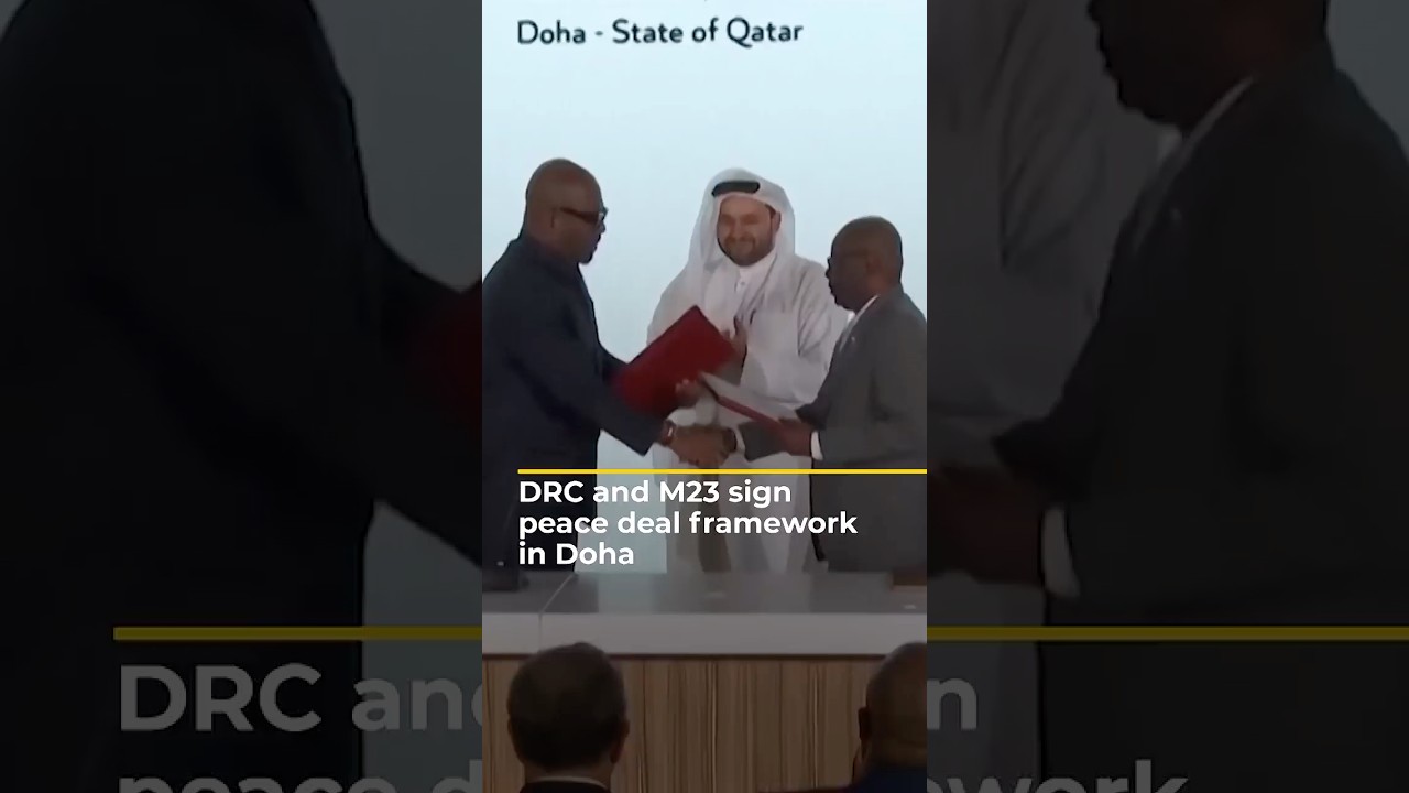 جمهورية الكونغو الديمقراطية وحركة 23 مارس توقعان اتفاقية سلام في الدوحة | AJ #shorts