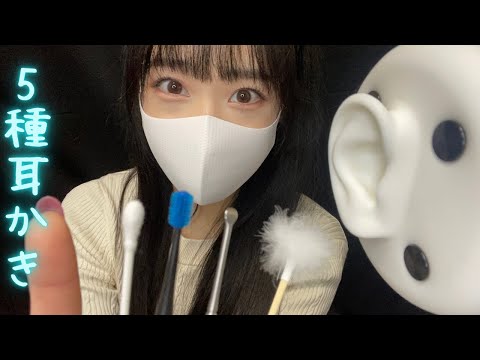 【ASMR】就寝前に幸せの5種耳かき👂💕💤［5 types of earpicks］