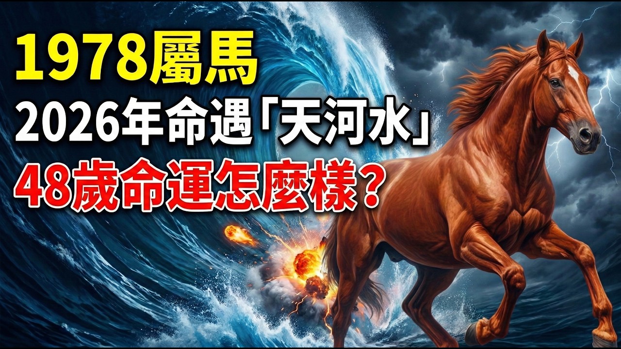 【1978年屬馬】你是「天上火」命！2026年遇到「天河水」，48歲後的的命運怎麼樣？真相都在這裡！#1978年屬馬 #生肖馬2026運勢 #天上火 #2026屬馬運勢 #1978年生肖馬 #丙午馬年