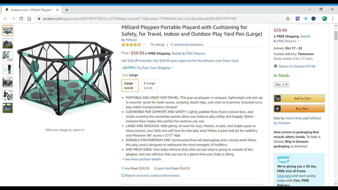 milliard playpen portable playard