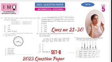 IMO 2023 Class 5 Question Paper SET B- Ques No 21-30 | Class 5 Math Olympiad Question Paper