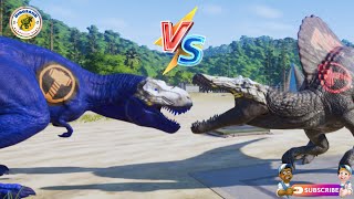 SPINOSAURUS THOR-T REX THOR-INDOMINUS SPIDER-JURASSIC WORLD EVOLUTION 1-JURASSIC PARK