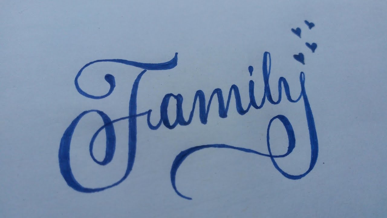 How to write " FAMILY " in Cursive Writing  Calligraphy for beginners
