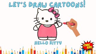 How to Draw Hello Kitty | Drawing Tutorial for Kids Beginner