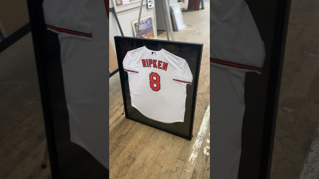 Ripken baseball Jersey custom framing by www.ModernMemoryDesign.com frame shop