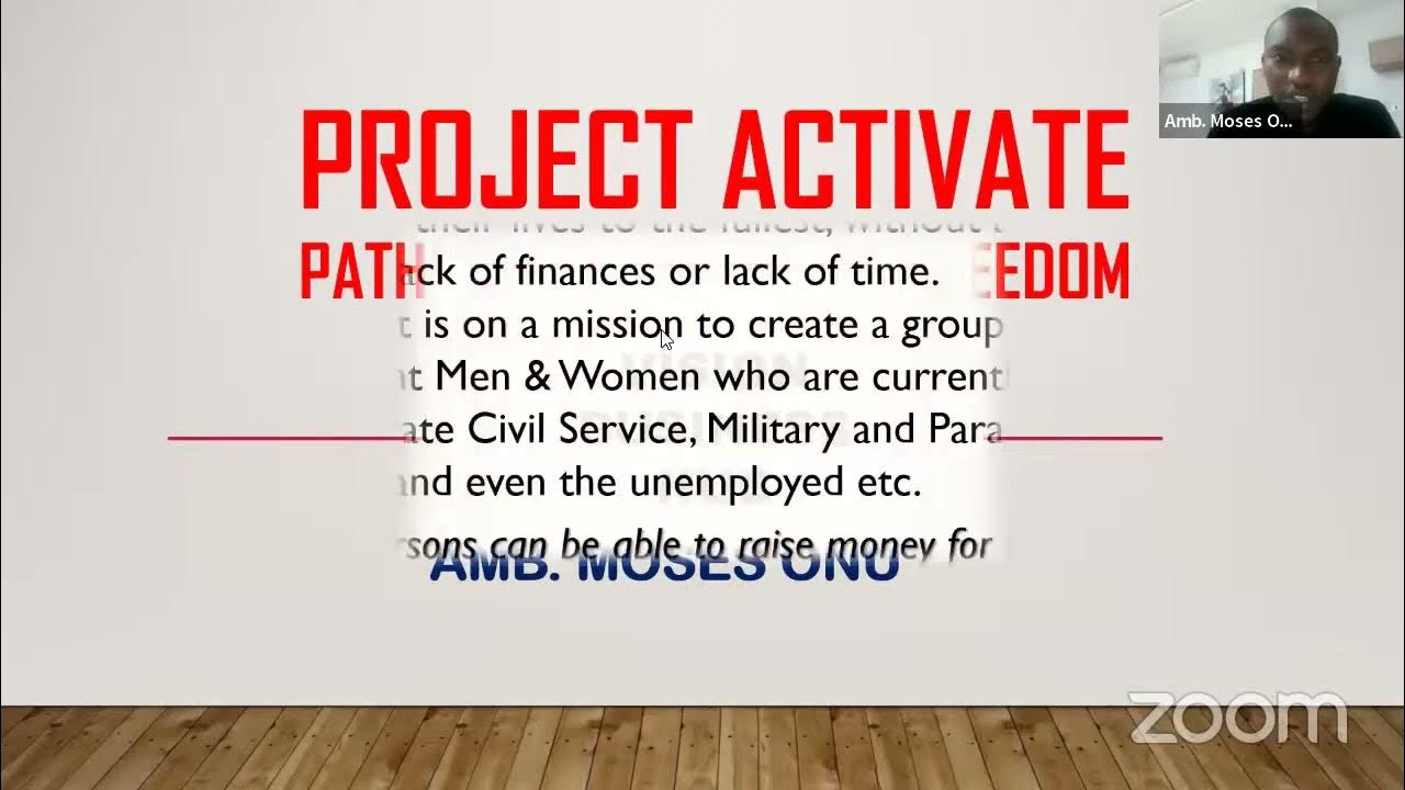 (C21FG) PROJECT ACTIVATE BY AMB MOSES ONU YouTube