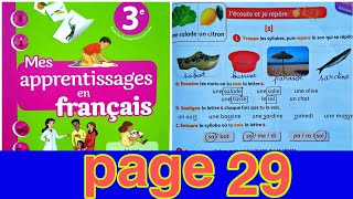 Mes apprentissages en français 3AEP page 29 | jécoute et je repère| le son [ S ]