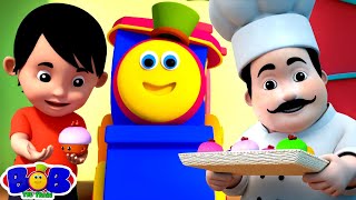 the muffin man nursery rhymes kids songs with bob the train