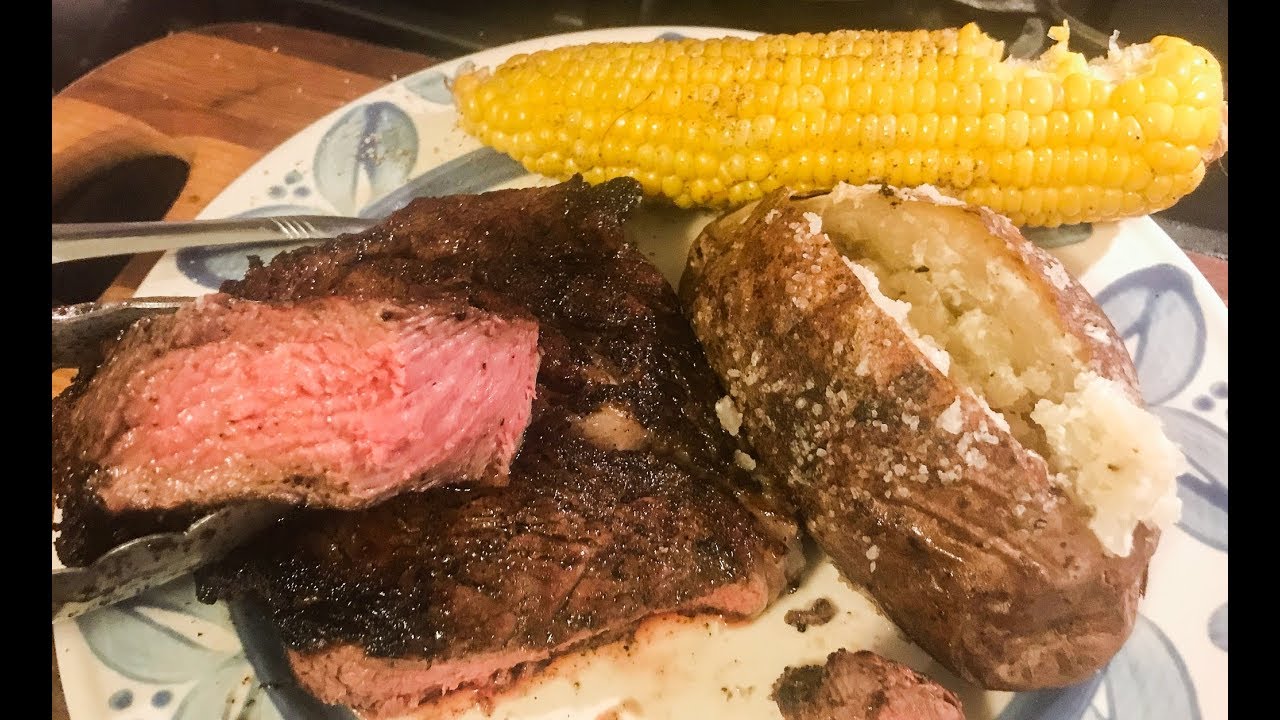 Grilled Rib Eye steaks and fresh corn on the cob YouTube