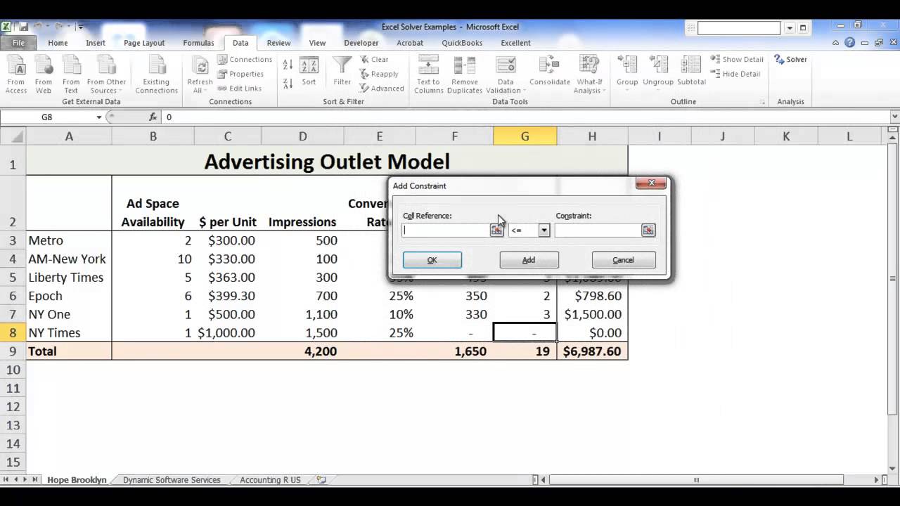 problem solving in ms excel