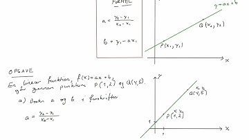 Topunktsformlen for lineære funktioner - eksempel