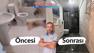 Banyo tadilatı yaptık baştan sona yeniledik