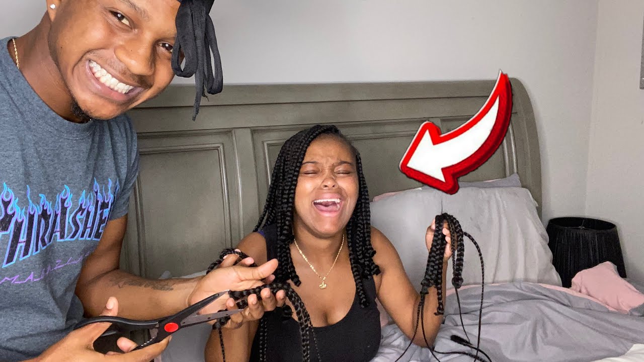 CUTTING MY GIRLFRIEND HAIR WHILE SHE’S SLEEP