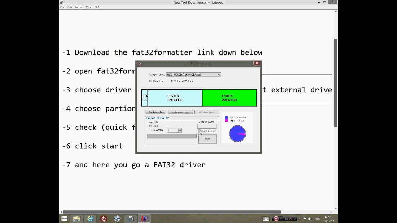 how to format any driver to fat32 easy way youtube smartdisk fat32 format utility