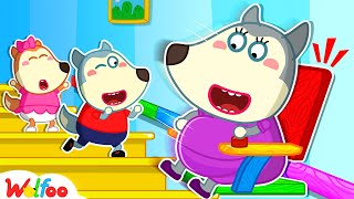 Wolfoo and Lucy Make A DIY Stair Lift For Pregnant Mommy  Wolfoo Kids Stories | Wolfoo Family