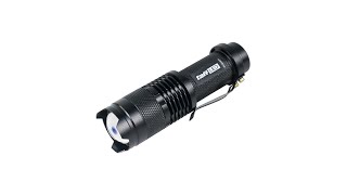 TaffLED Senter LED 2000 Lumens Waterproof & Charger & Box Pocketman P1 - Black