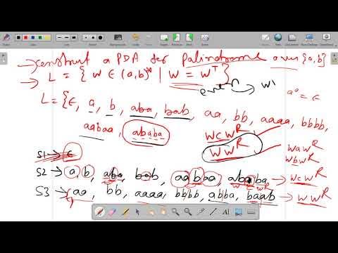 4.9 | Automata | PDA for Palindrome | Dr. Pushpa Choudhary - YouTube