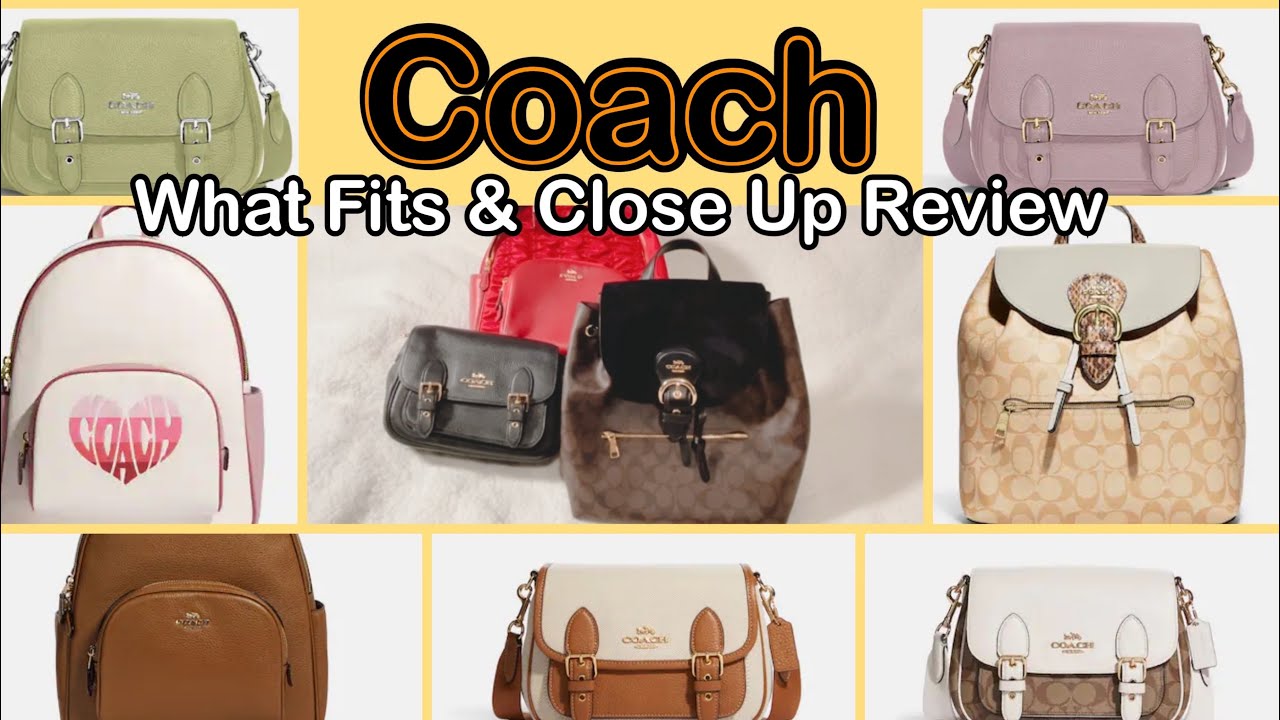 Coach Lucy Crossbody, Court & Kleo Backpack What Fits & Close Up