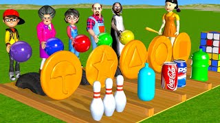 Scary Teacher 3D vs Squid Game Bowling Water Bottle and Honeycomb Candy Shapes 5 Times Challenge by Scary Teacher Family 1,677,825 views 3 months ago 32 minutes