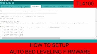 How To Setup Auto Bed Leveling Firmware 3d printer Delta (TL4100)